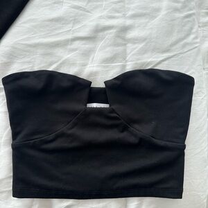 Black Strapless Crop Top